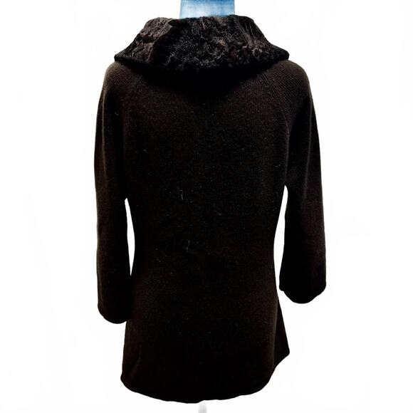 Vintage Y2K Neiman Marcus Cashmere Persian Lamb Fur Cardigan - Picture 5 of 9
